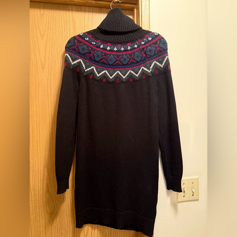 Ralph Lauren Navy and Purple Patterned Turtleneck Sweater - Picture 2 of 4